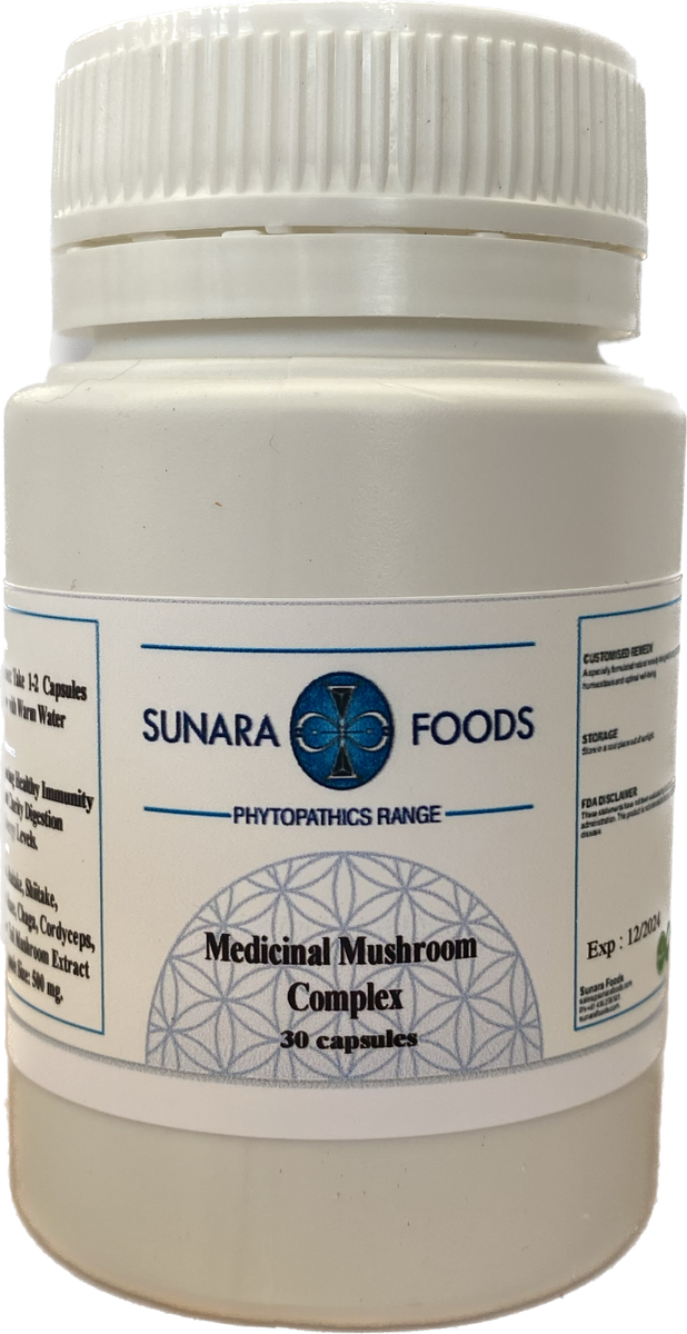 Medicinal Mushroom 30 Capsules Sunarafoods